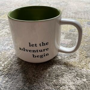 Threshold Green Color inside White Coffee Cup Let the Adventure Begin Mug